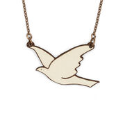 Surrealism inspired dove necklace